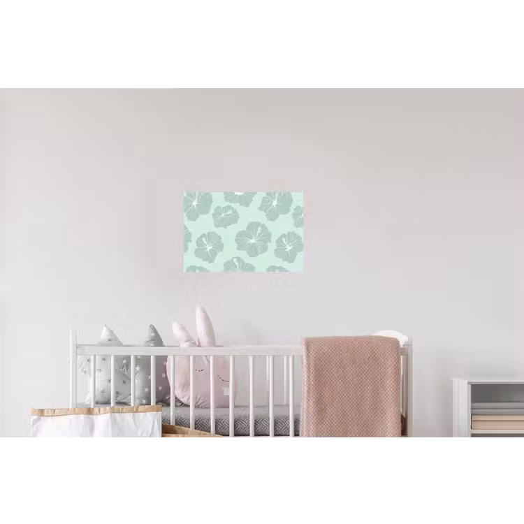 Bloemen - Hibiscus - Mint Muursticker klein 286 -kinderkamer