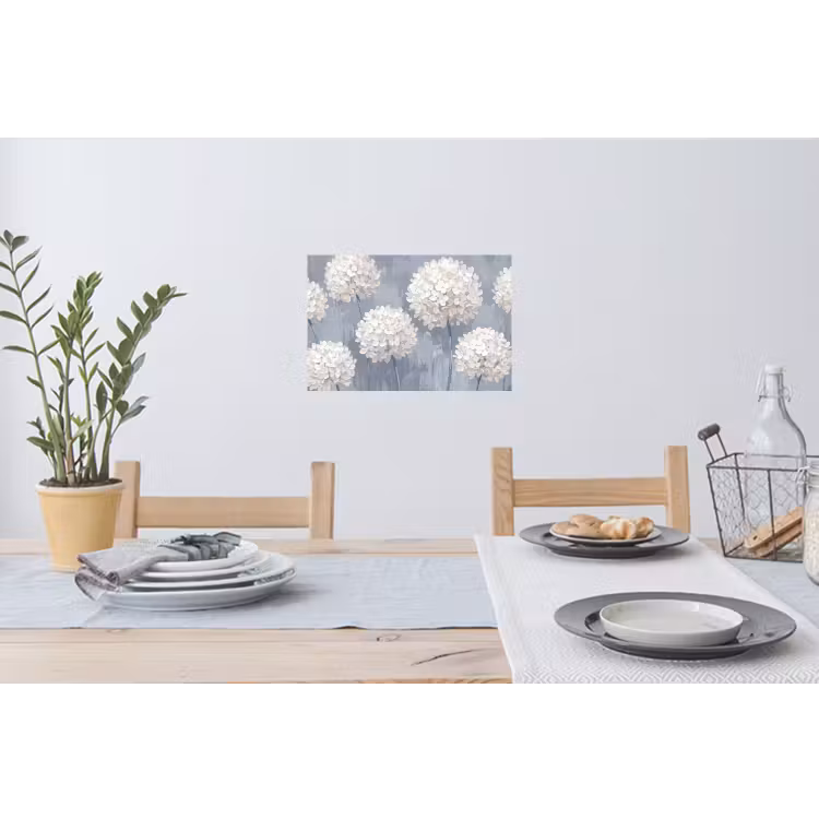 Bloemen - Illustratie - Blauw Muursticker klein -eettafel