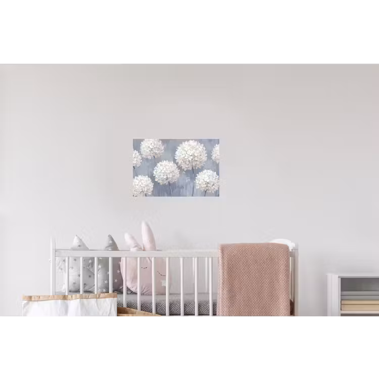 Bloemen - Illustratie - Blauw Muursticker klein -kinderkamer