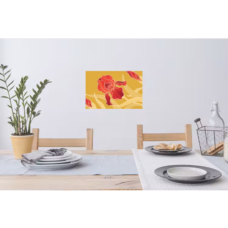 Wandtattoo – Blumen – Illustration – Rot - Bloemen - Illustratie - Rood Muursticker klein