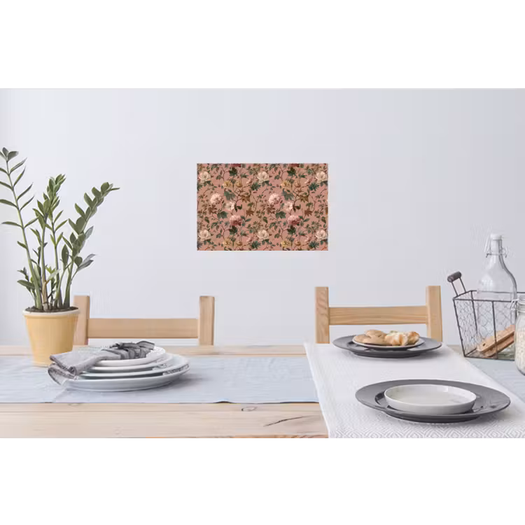 Bloemen - Klassiek - Roze Muursticker klein 286 -eettafel