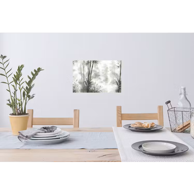 Bloemen - Knop - Tuin - Illustratie - Wit Muursticker klein -eettafel
