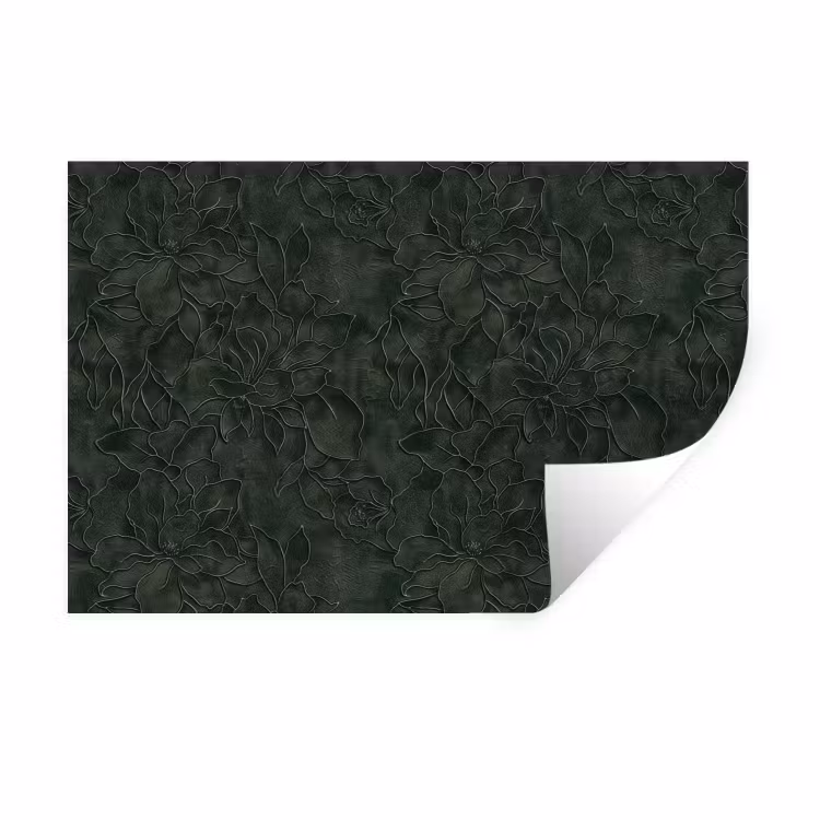 Bloemen - Lijnen - Groen Muursticker klein 286 -3d