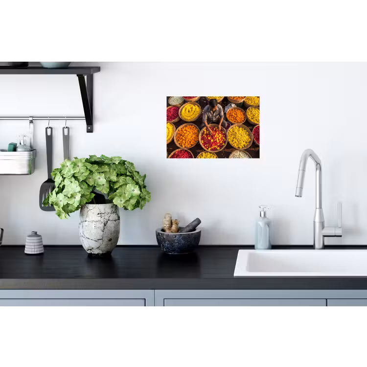 Wandtattoo – Blumen – Markt – Bunt - Bloemen - Markt - Kleurrijk Muursticker klein