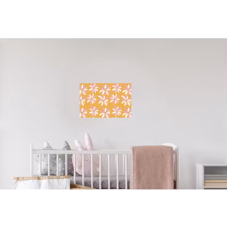 Bloemen - Modern - Geel Muursticker klein 286 -kinderkamer