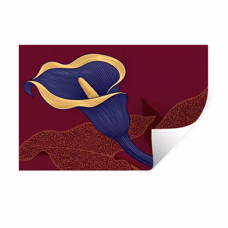 Wandtattoo – Blumen – Modern – Lila - Bloemen - Modern - Paars Muursticker klein