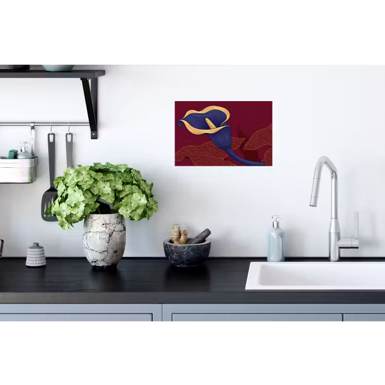 Wandtattoo – Blumen – Modern – Lila - Bloemen - Modern - Paars Muursticker klein