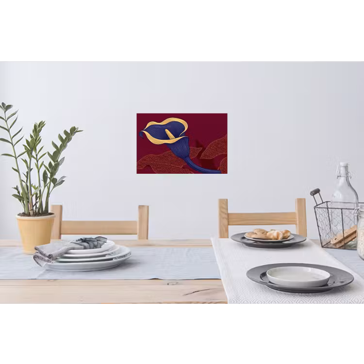 Wandtattoo – Blumen – Modern – Lila - Bloemen - Modern - Paars Muursticker klein