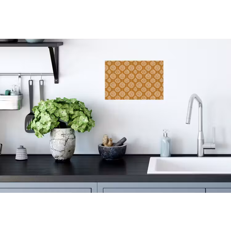 Bloemen - Modern - Oker Muursticker klein 286 -keuken