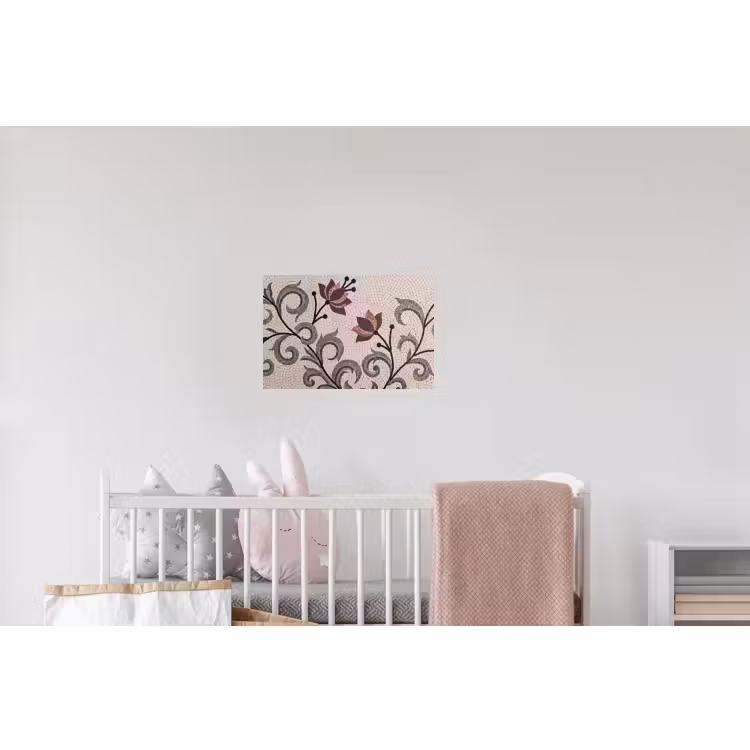 Bloemen - Mozaïek - Patroon - Abstract - Groen Muursticker klein -kinderkamer