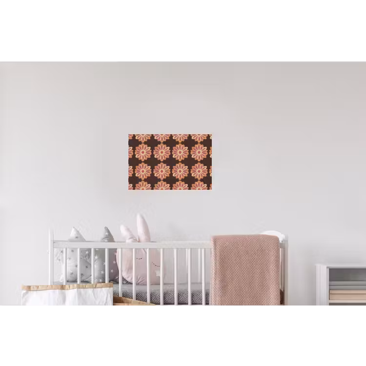 Bloemen - Patroon - Bruin Muursticker klein 286 -kinderkamer