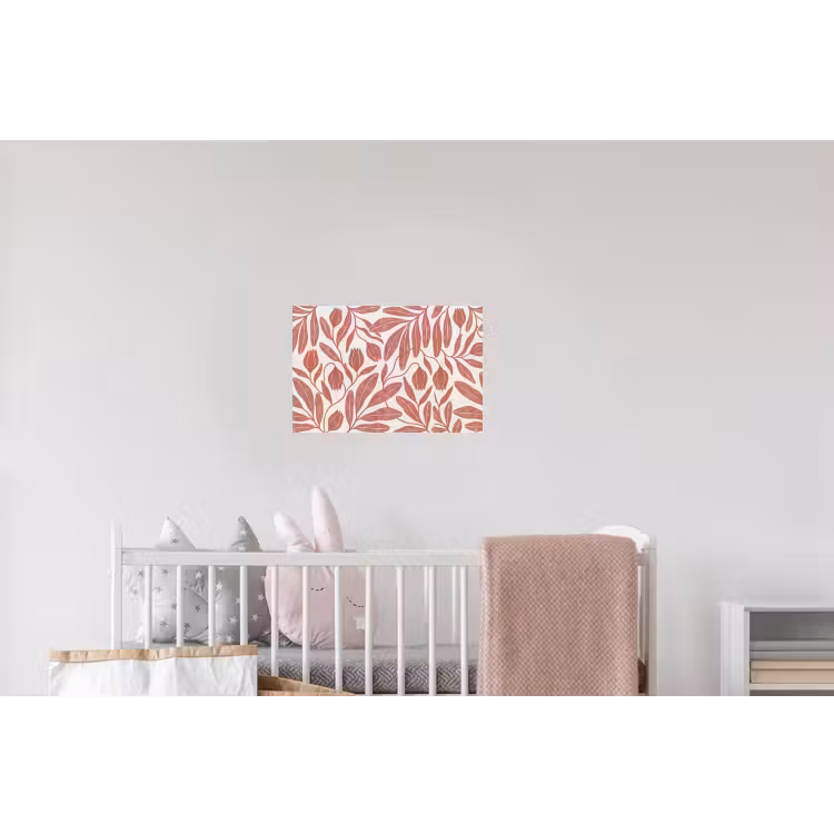 Bloemen - Patroon - Modern - Natuur - Bruin Muursticker klein -kinderkamer
