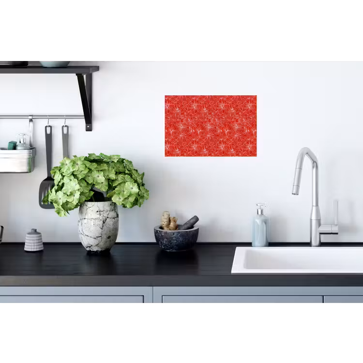 Bloemen - Patroon - Rood Muursticker klein 286 -keuken
