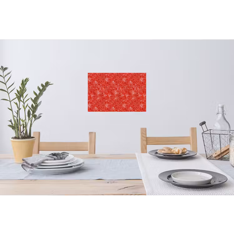 Bloemen - Patroon - Rood Muursticker klein 286 -eettafel