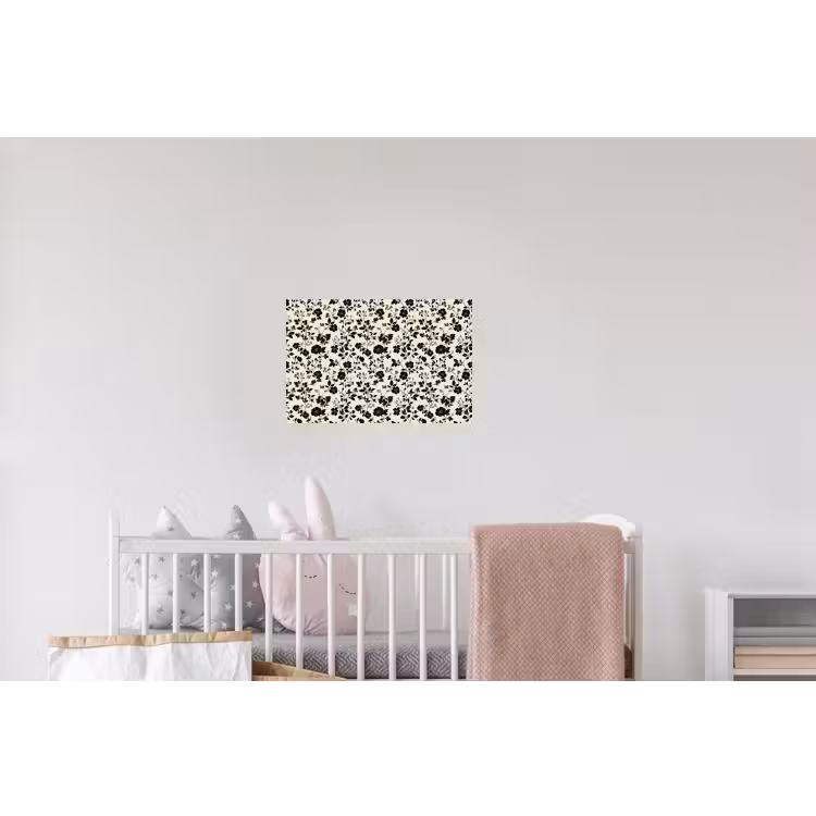 Bloemen - Dessin - Zwart Muursticker klein 286 -kinderkamer
