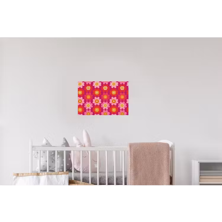 Bloemen - Retro - Kleurrijk Muursticker klein 286 -kinderkamer