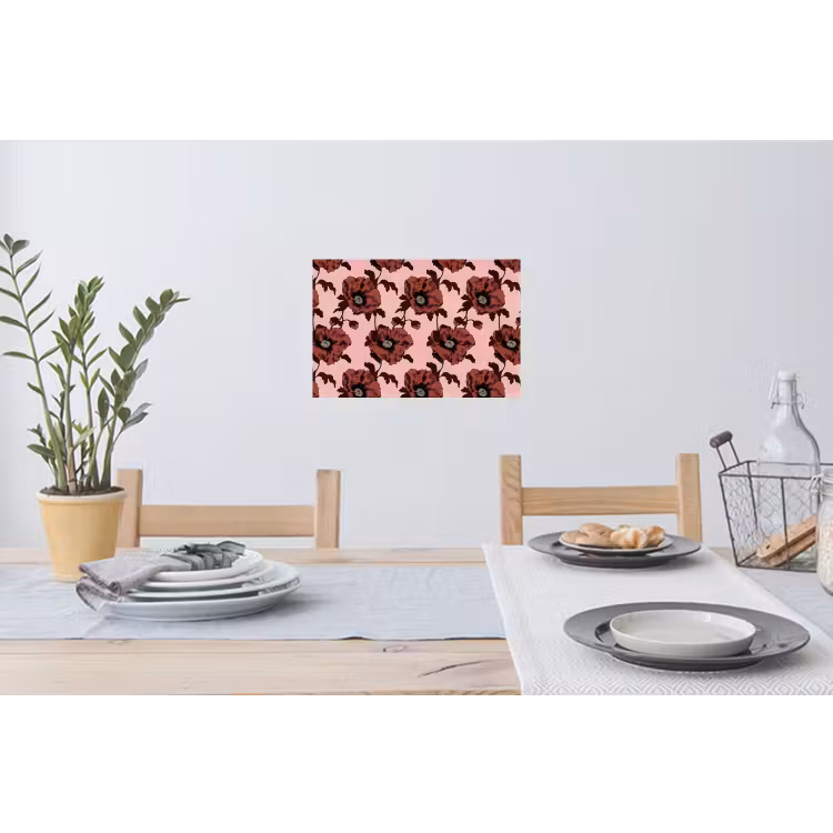 Bloemen - Retro - Rood Muursticker klein 286 -eettafel
