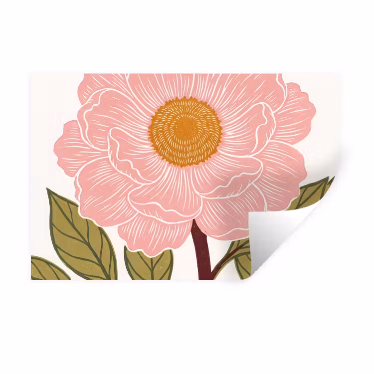 Wandtattoo – Blumen – Rosa – Illustration - Bloemen - Roze - Illustratie Muursticker klein