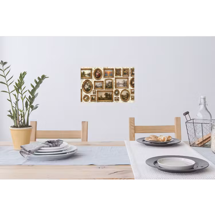 Bloemen - Roze - Stilleven - Klassiek Muursticker klein -eettafel