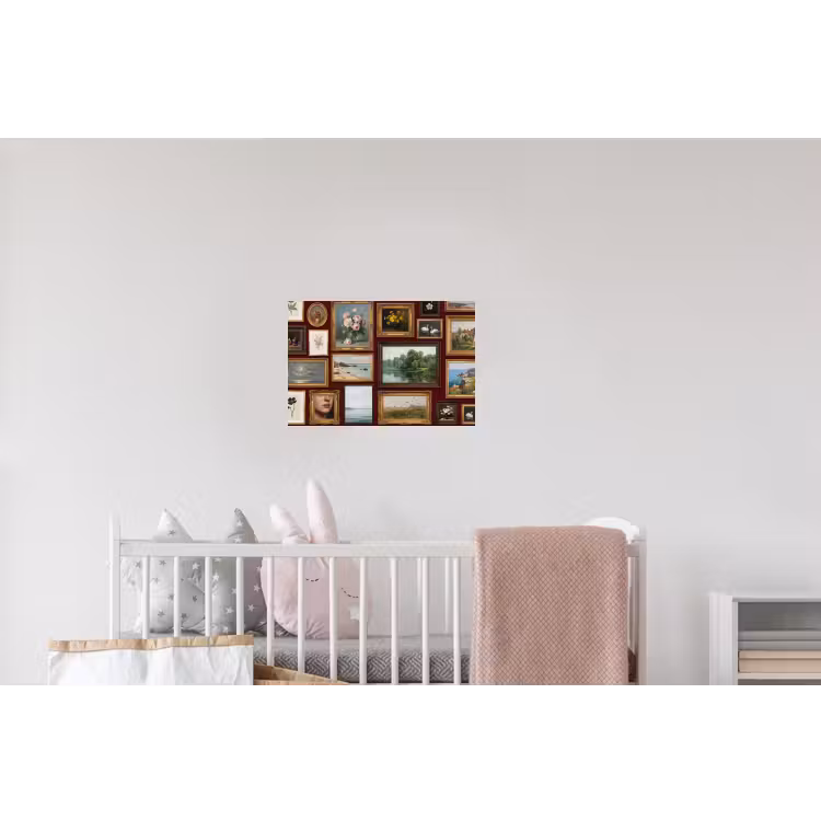 Bloemen - Vaas - Klassiek - Kunst - Rood Muursticker klein -kinderkamer