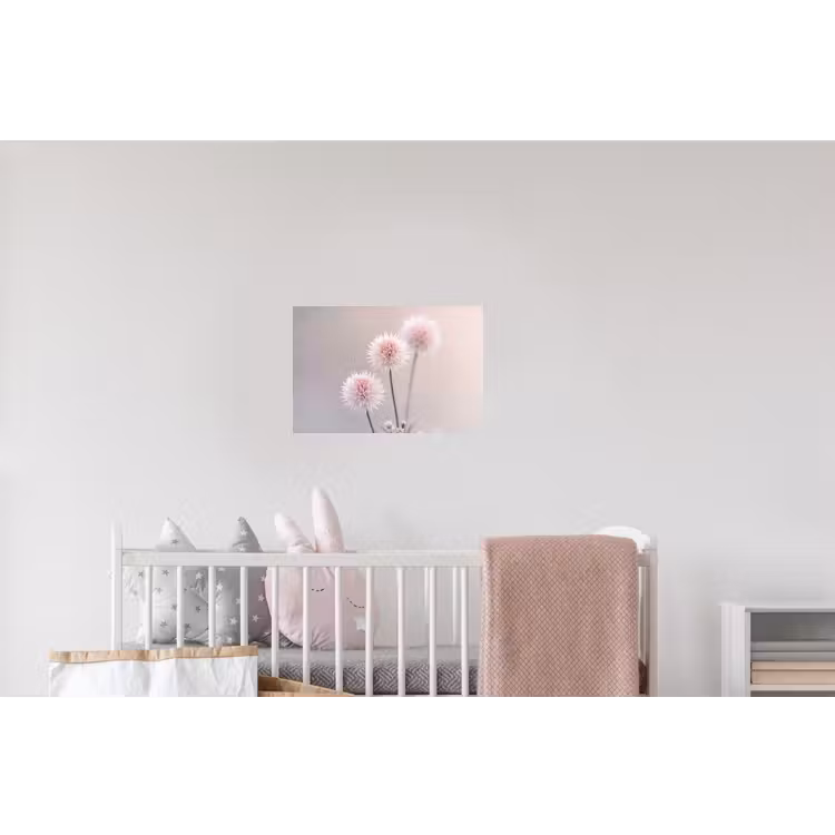 Bloemen - Bollen - Roze Muursticker klein -kinderkamer