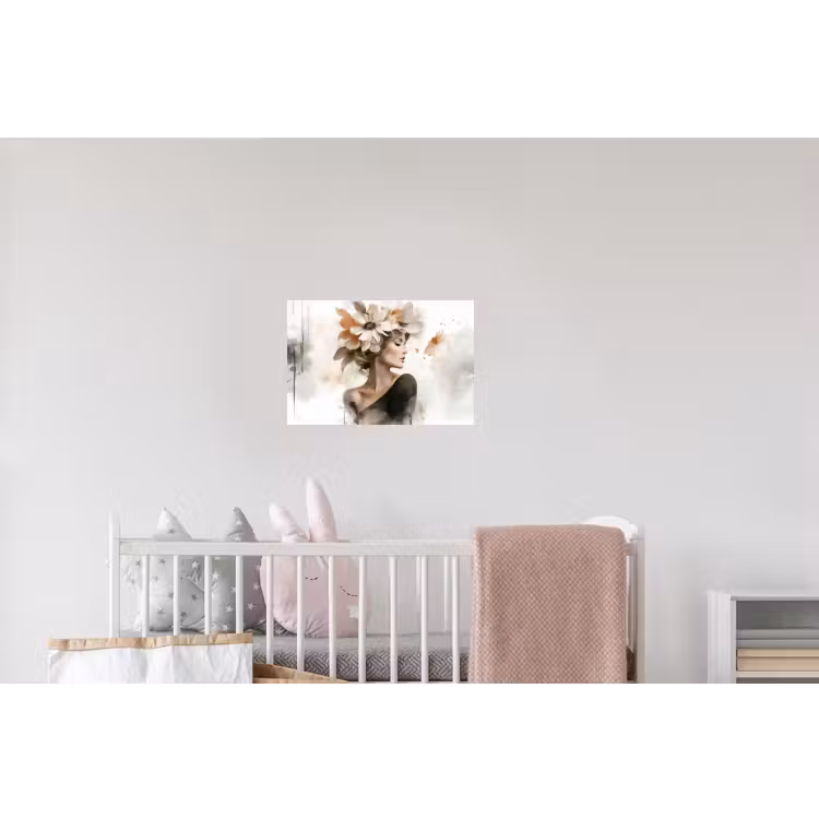 Bloesem - Portret - Gezicht Muursticker klein -kinderkamer