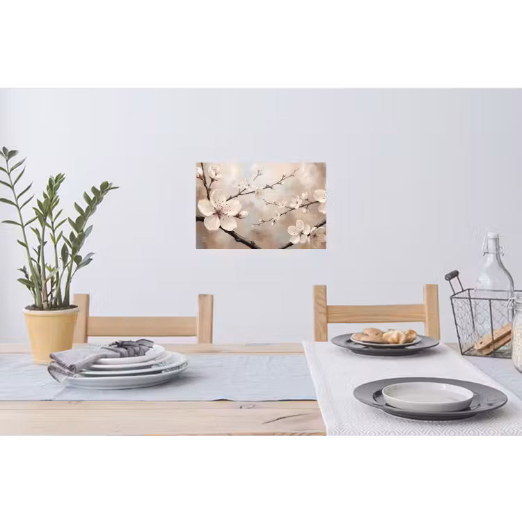 Bloesem - Takken - Schilderij - Beige - Serene Muursticker klein -eettafel