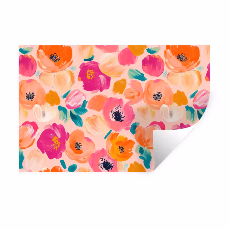 Bloesems - Vrolijk - Kleurrijk Muursticker klein 286 -3d