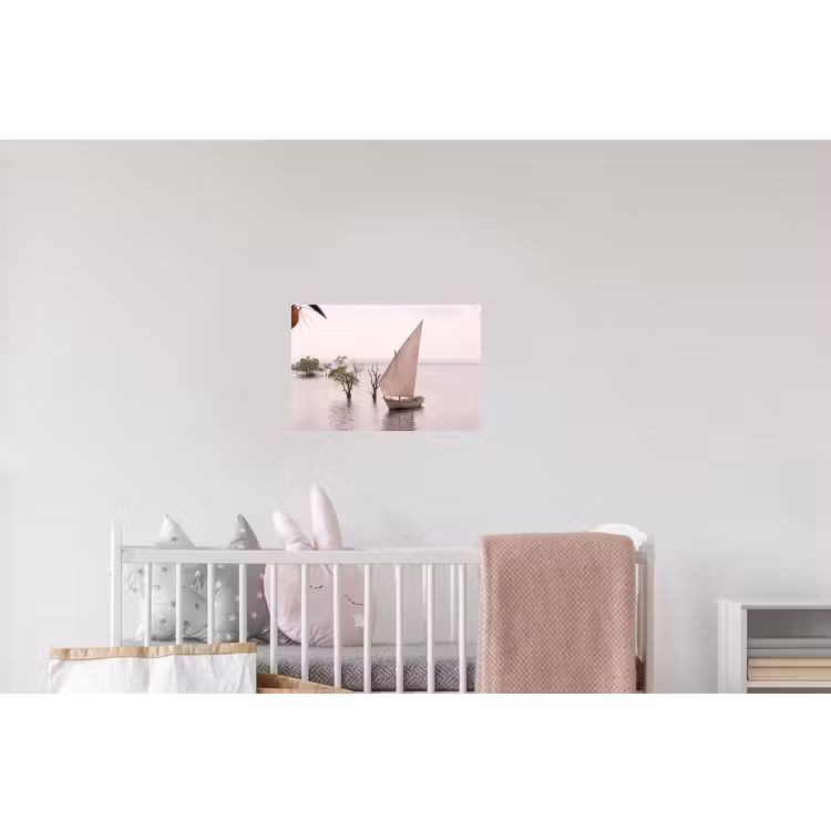 Boot - Zeil - Water - Tropisch - Natuur Muursticker klein -kinderkamer