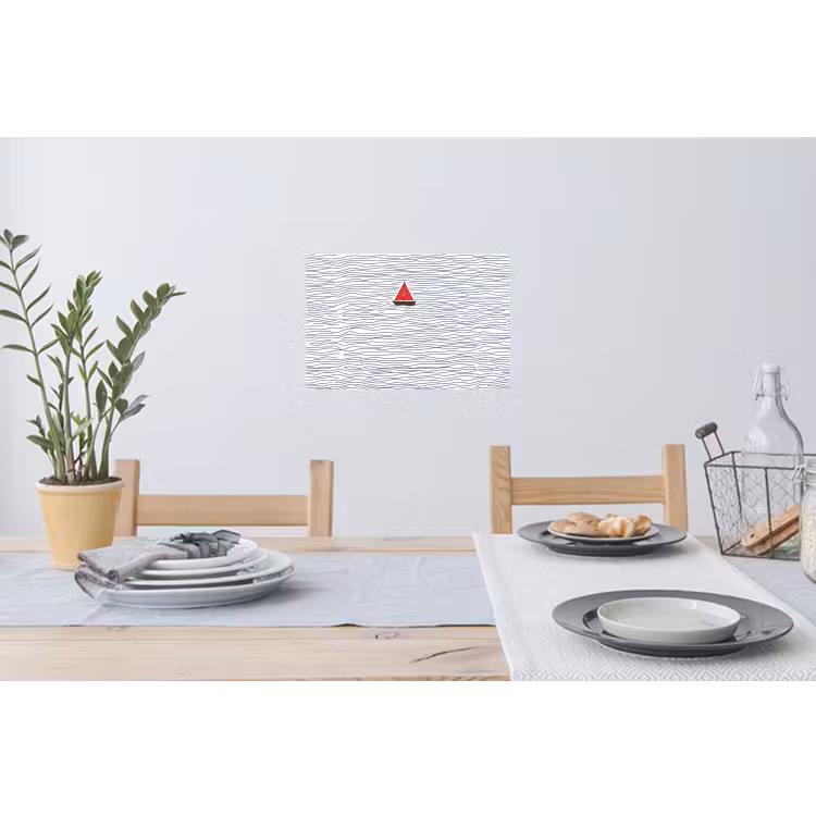 Boot - Water - Rood - Illustratie - Minimalistisch Muursticker klein -eettafel