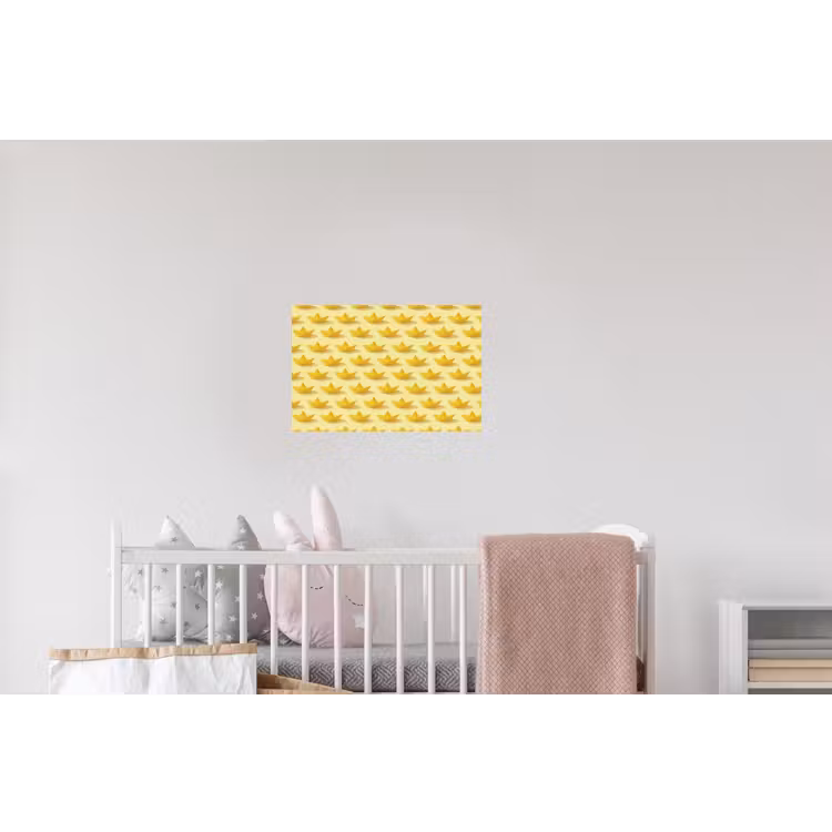 Bootjes - Origami - Creatief - Geel Muursticker klein 286 -kinderkamer