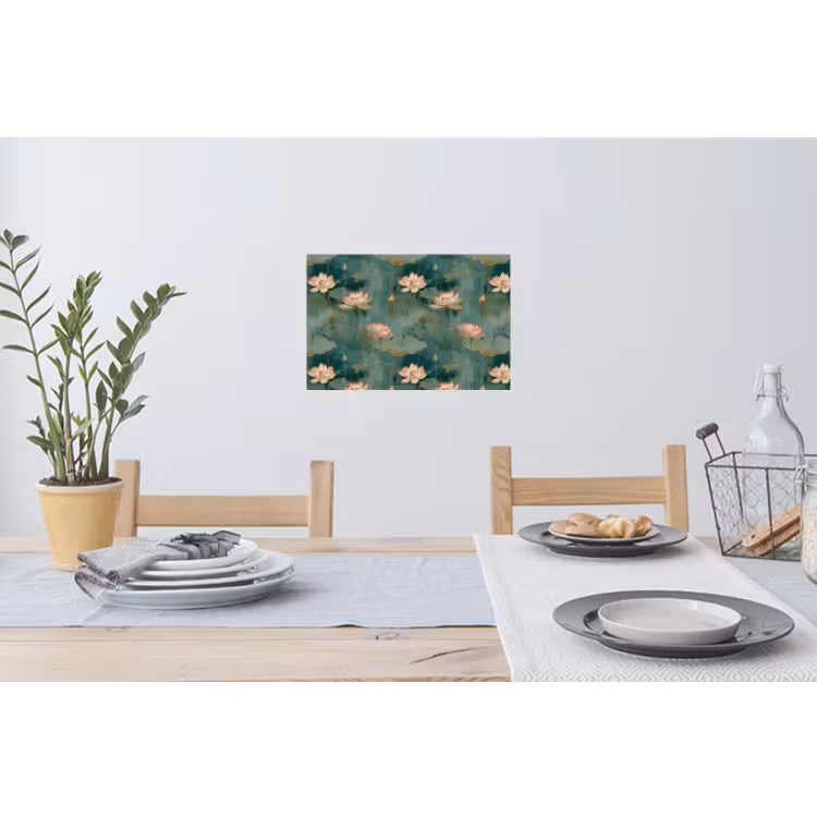 Botanisch - Bloemen - Roze Muursticker klein 286 -eettafel