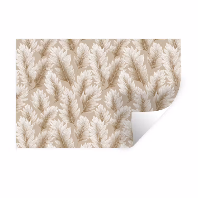 Botanisch - Patroon - Beige Muursticker klein 286 -3d