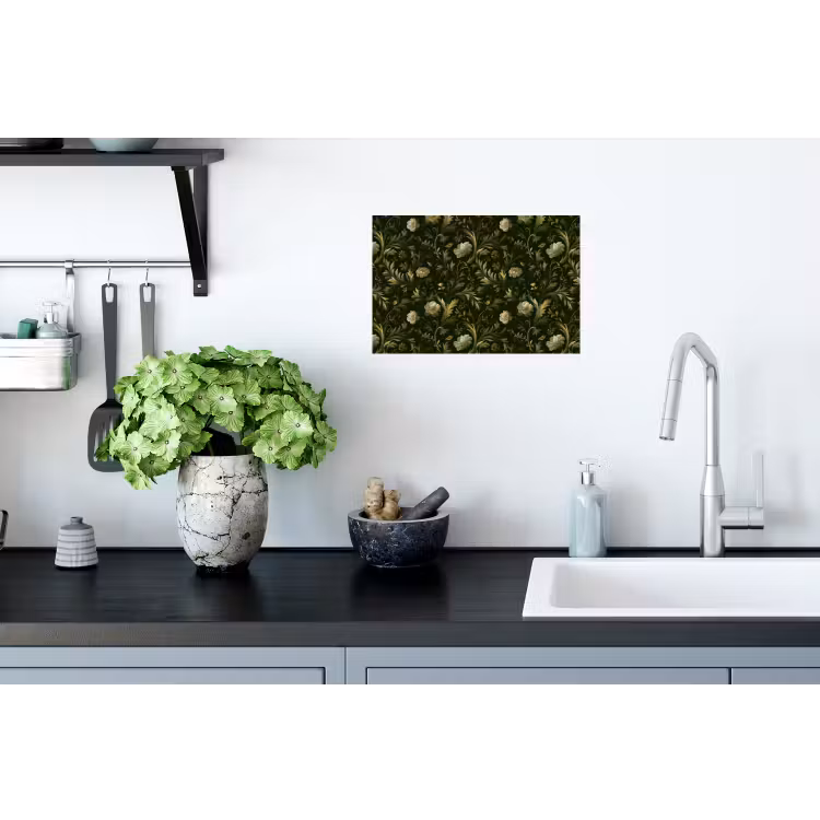 Botanisch - Naadloos - Bloemen Muursticker klein 286 -keuken