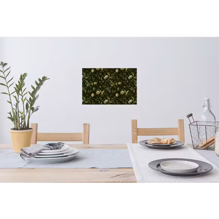 Botanisch - Naadloos - Bloemen Muursticker klein 286 -eettafel