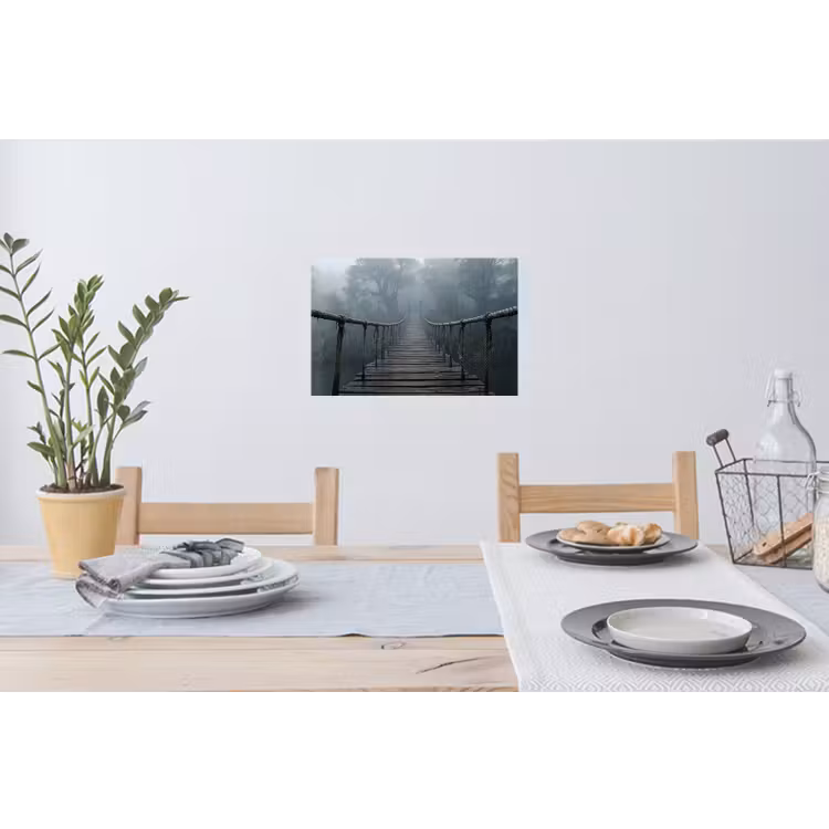 Brug - Jungle - Mist - Natuur Muursticker klein -eettafel