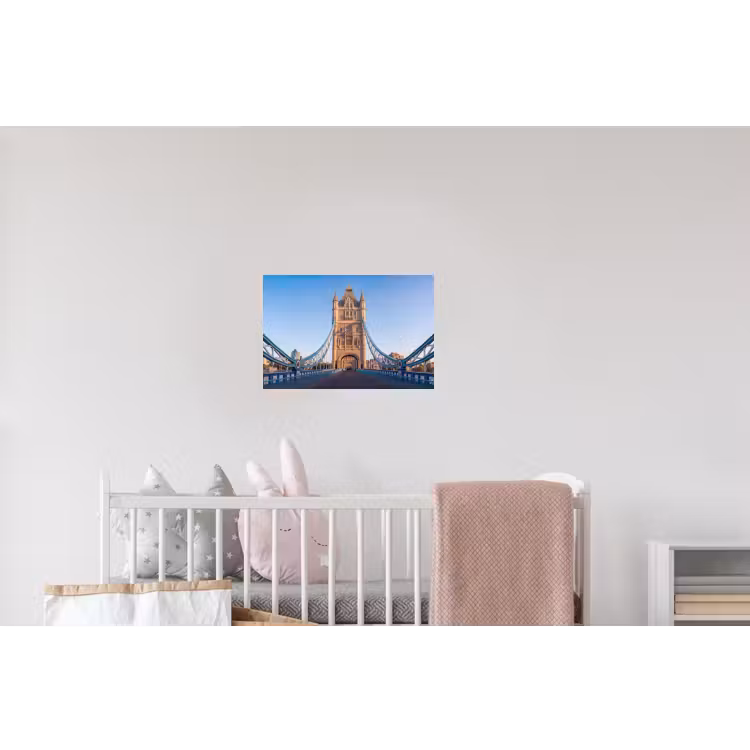 Brug - Toren - Architectuur - Klassiek - Blauw Muursticker klein -kinderkamer