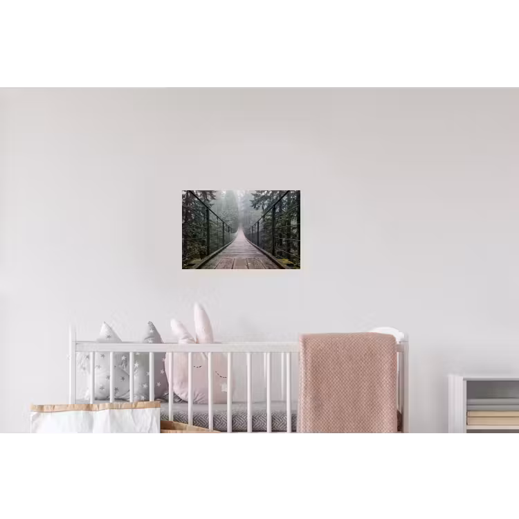 Brug - Bos - Mist - Natuur Muursticker klein -kinderkamer
