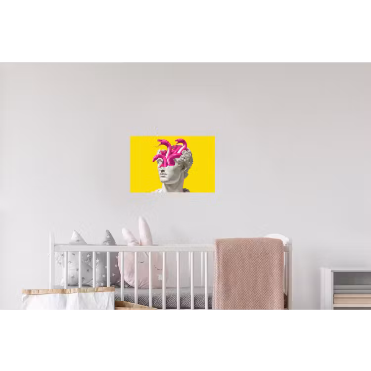 Buste - Slangen - Geel Muursticker klein -kinderkamer