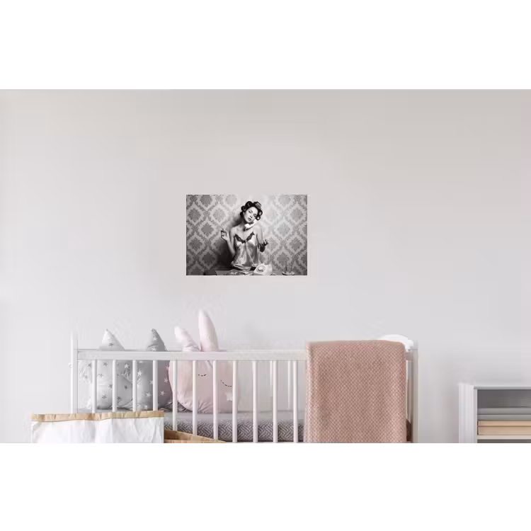 Chic - Vrouw - Zwart - Wit Muursticker klein -kinderkamer