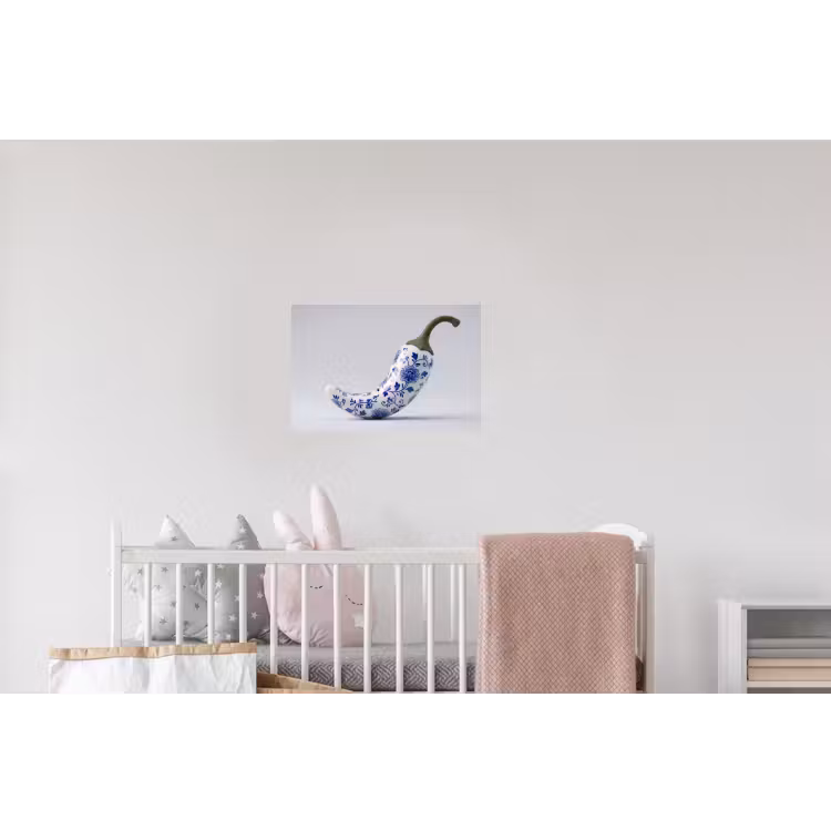 Chilipeper - Keramiek - Blauw Muursticker klein -kinderkamer