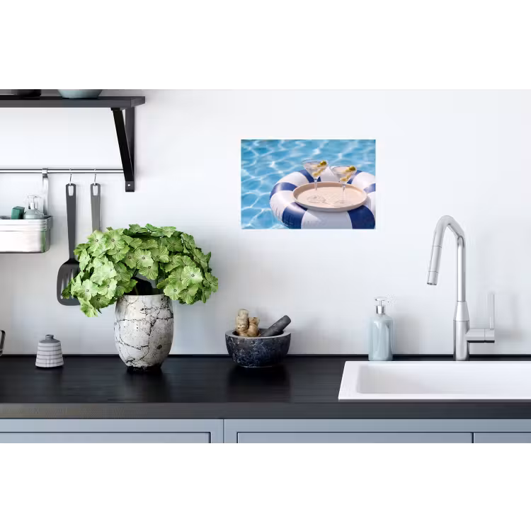Cocktail - Zwembad - Zomer - Blauw Muursticker klein -keuken