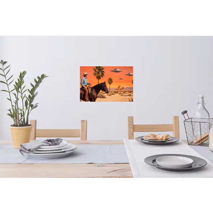 Wandtattoo – Cowboy – Pferd – Wüste - Cowboy - Paard - Woestijn Muursticker klein