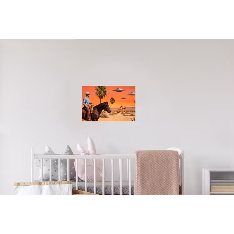 Wandtattoo – Cowboy – Pferd – Wüste - Cowboy - Paard - Woestijn Muursticker klein