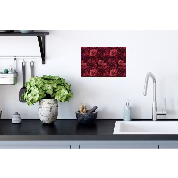 Dahlias - Bloemen - Rood Muursticker klein 286 -keuken