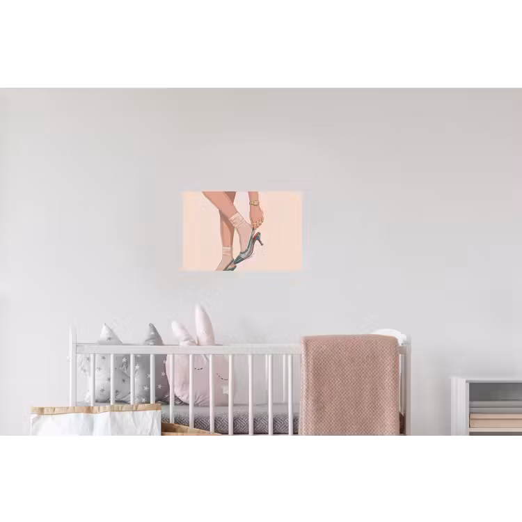 Vrouw - Schoen - Mode - Lifestyle - Groen Muursticker klein -kinderkamer