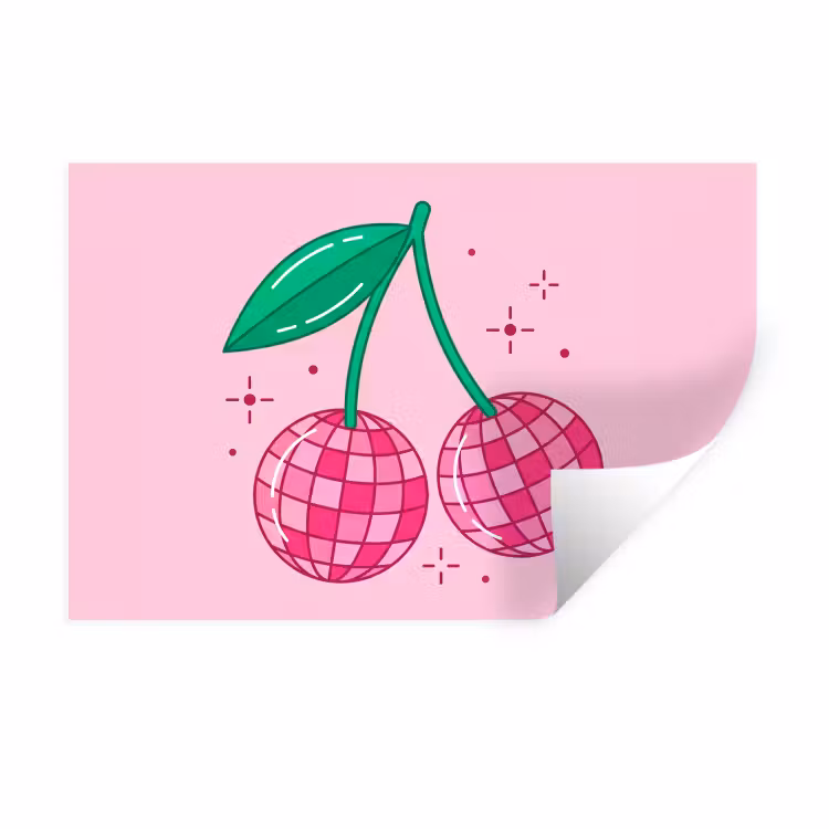 Decoratie - Disco-bal - Feest - Roze Muursticker klein -3d
