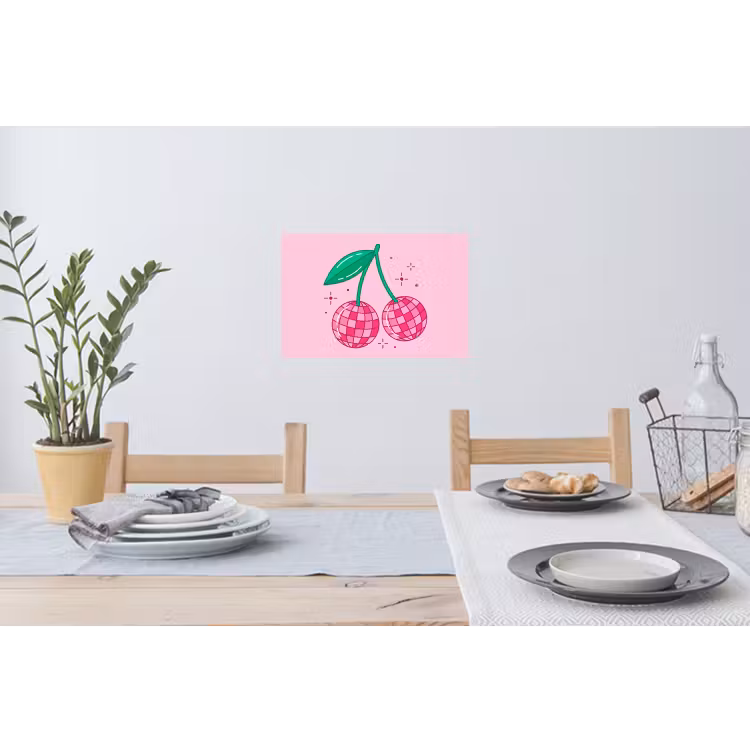 Decoratie - Disco-bal - Feest - Roze Muursticker klein -eettafel