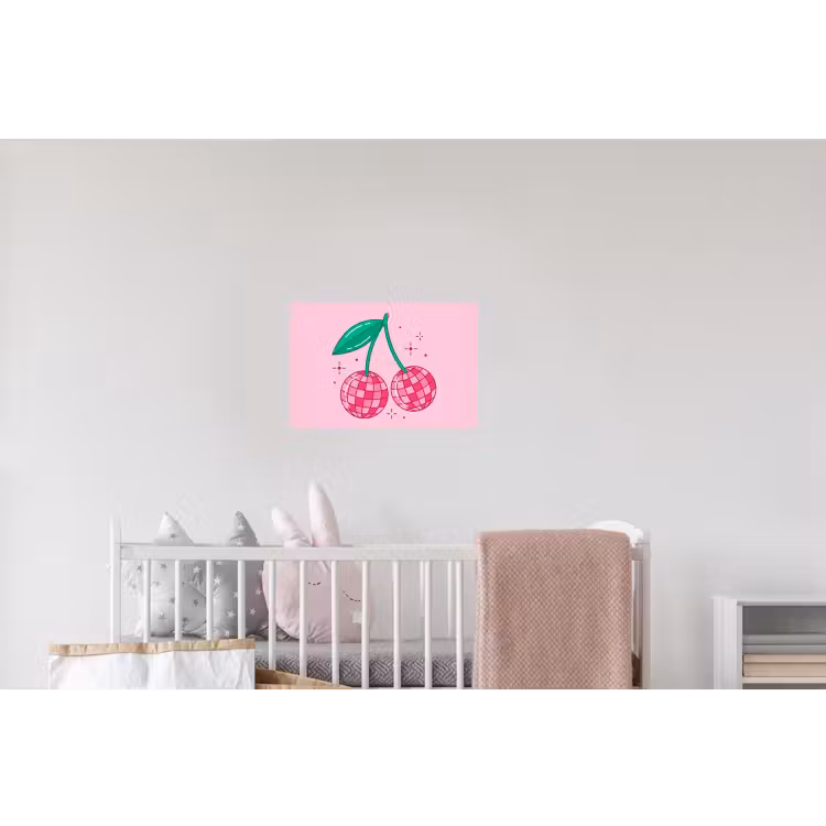Decoratie - Disco-bal - Feest - Roze Muursticker klein -kinderkamer