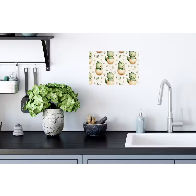 Dino - Eieren - Groen Muursticker klein 286 -keuken